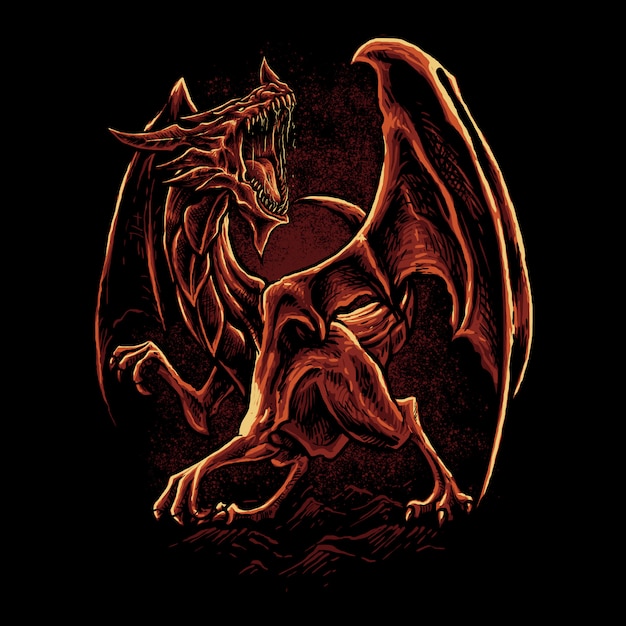 Red dragon illustration | Premium Vector