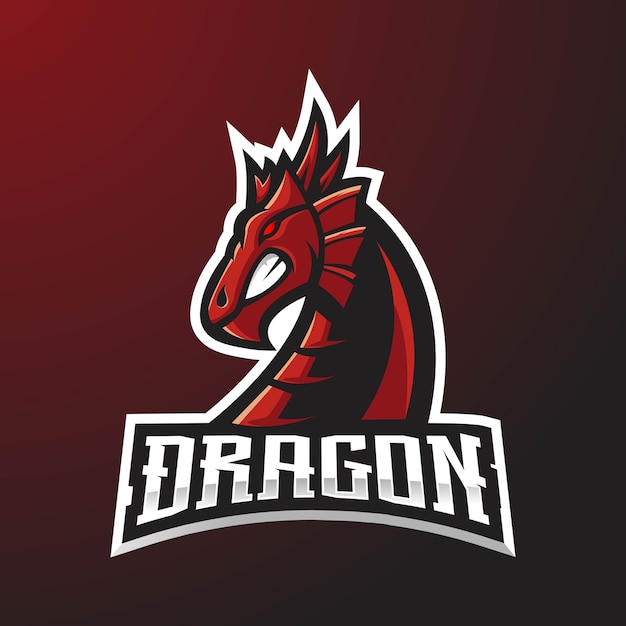 Premium Vector | Red dragon mascot logo