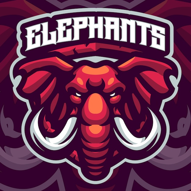 Premium Vector | Red elephant mascot logo template