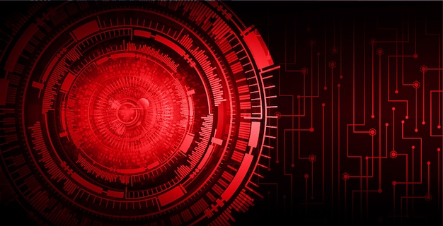 Premium Vector | Red eye cyber circuit future technology concept background