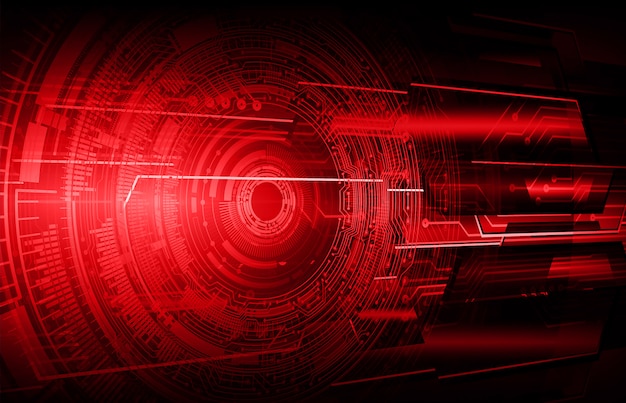 Premium Vector | Red eye cyber circuit future technology concept background