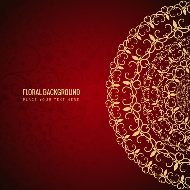 Red floral background Vector | Free Download