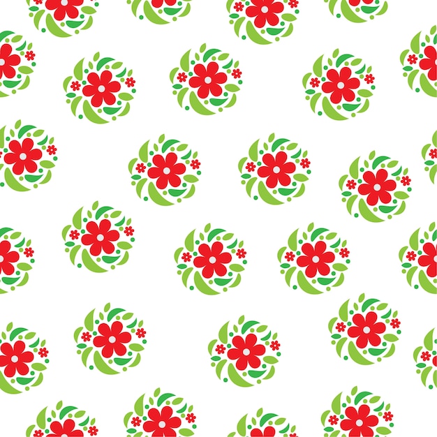 Red flowers pattern background