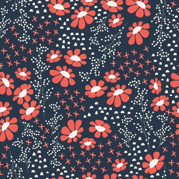 Red flowers pattern design