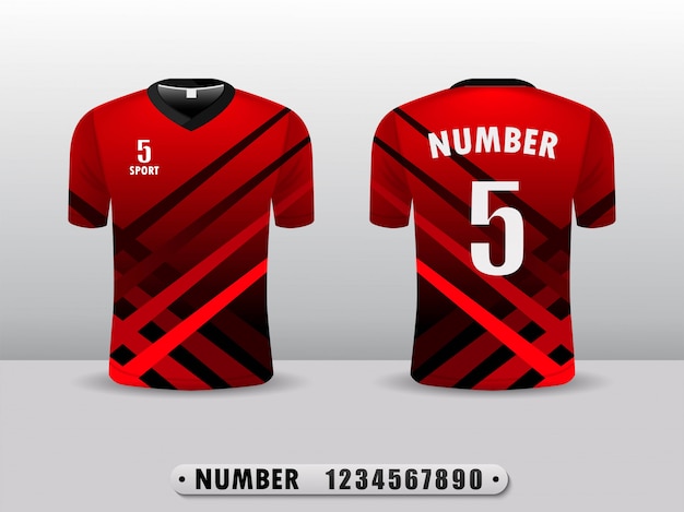Red football club t-shirt sport design 