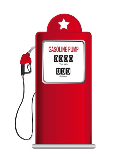 Premium Vector | Red gasoline pump isolated over white background vector
