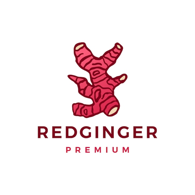 Premium Vector Red Ginger Root Logo Vector Icon Illustration