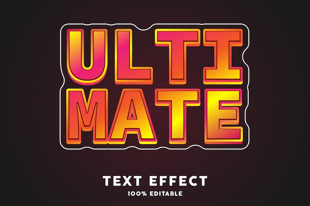 Download Red glossy ultimate text style effect | Premium Vector