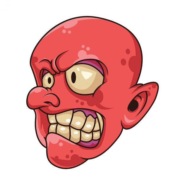 Premium Vector | Red goblin head mascot