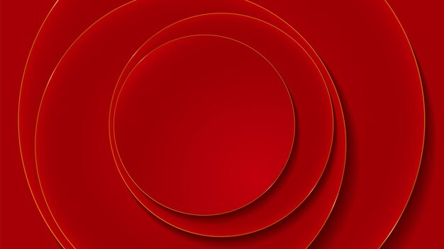 Premium Vector | Red and gold circle layers abstract luxury background