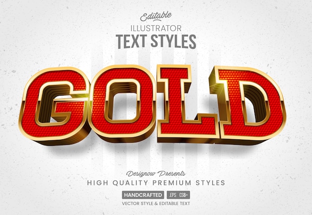 Premium Vector | Red gold text style