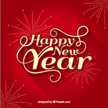 Free Vector | Red happy new year background