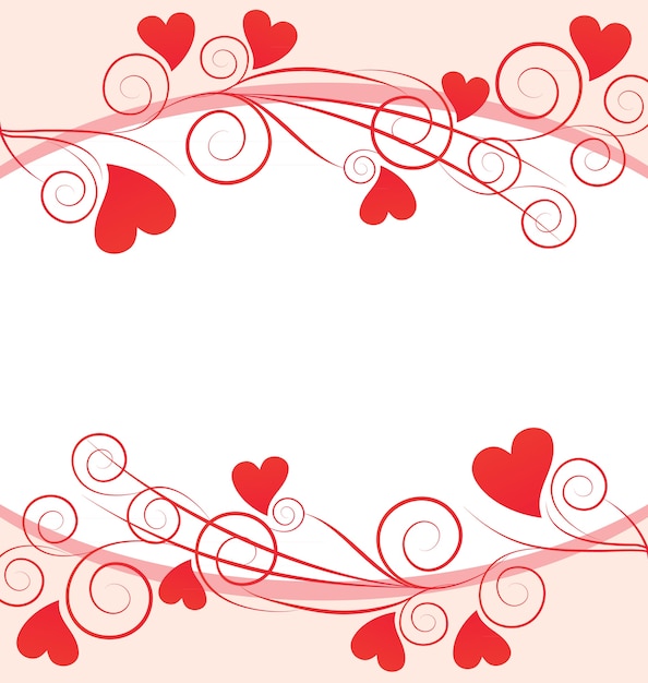 Red hearts frame on white background Vector | Premium Download