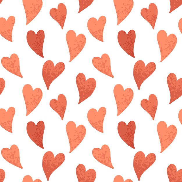 Premium Vector Red hearts pattern