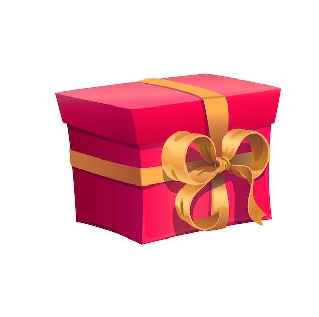 premium-vector-red-holiday-gift-box-with-golden-bow-ribbon-for