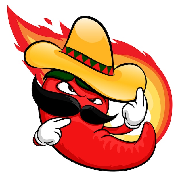 Red hot chili pepper cartoon Vector | Premium Download