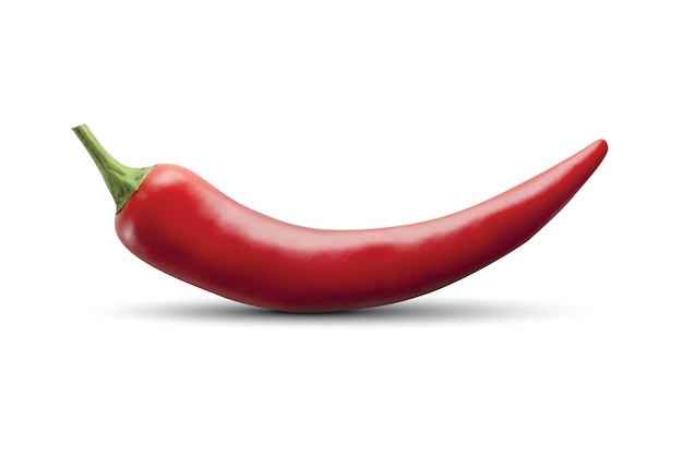 Premium Vector | Red hot chili pepper isolated on white