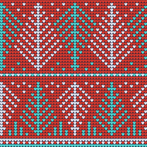 Red knitted seamless pattern Premium Vector