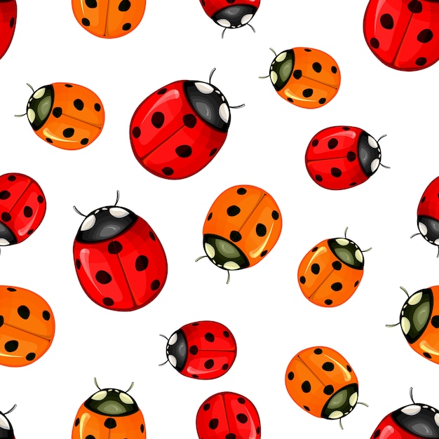 Download Premium Vector | Red ladybug vector pattern seamless