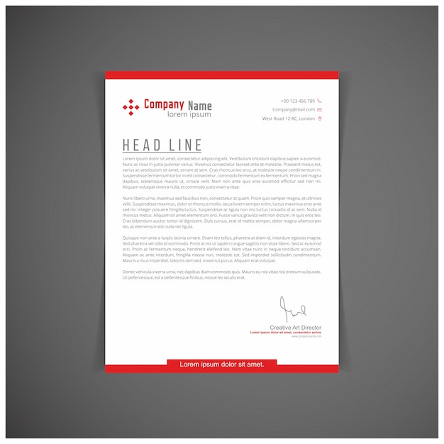 free-vector-red-letterhead-template