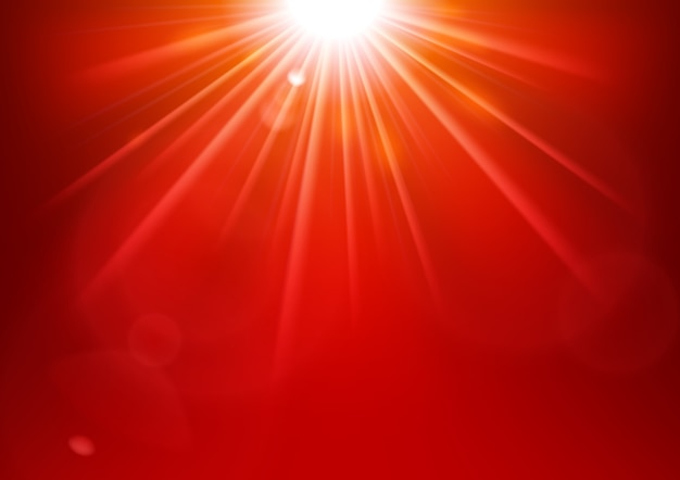 レンズフレアで輝く赤い光 プレミアムベクター