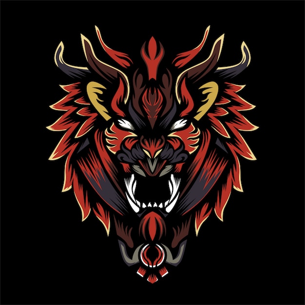 Premium Vector | Red lion vector illlustration