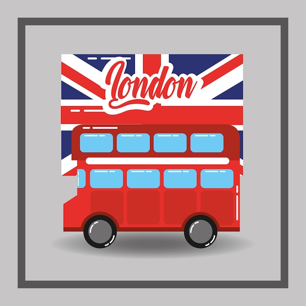 Download Red london double decker bus flag public transport Vector ...