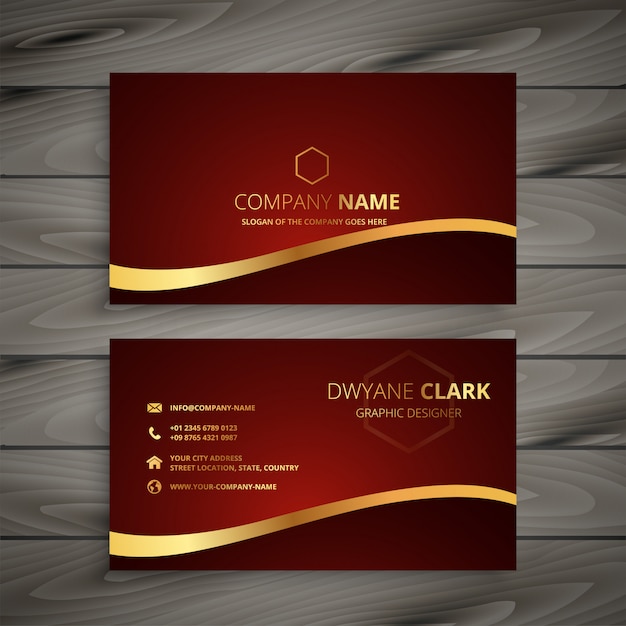 Red luxury golden business card design