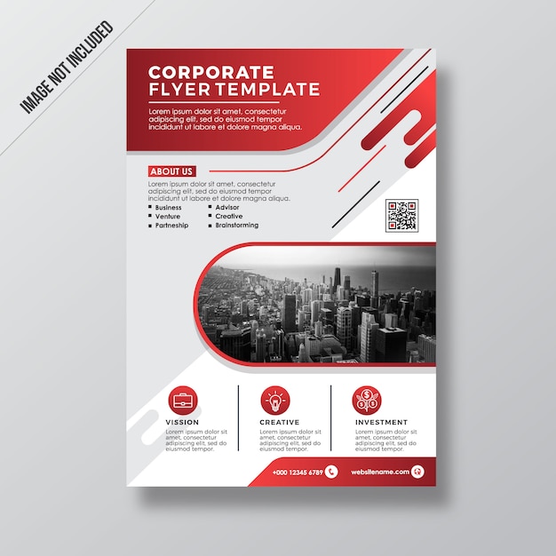 Premium Vector Red Modern Style Corporate Flyer Design Template