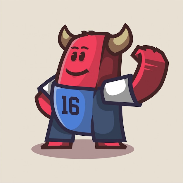 Premium Vector | Red monster for football mascot