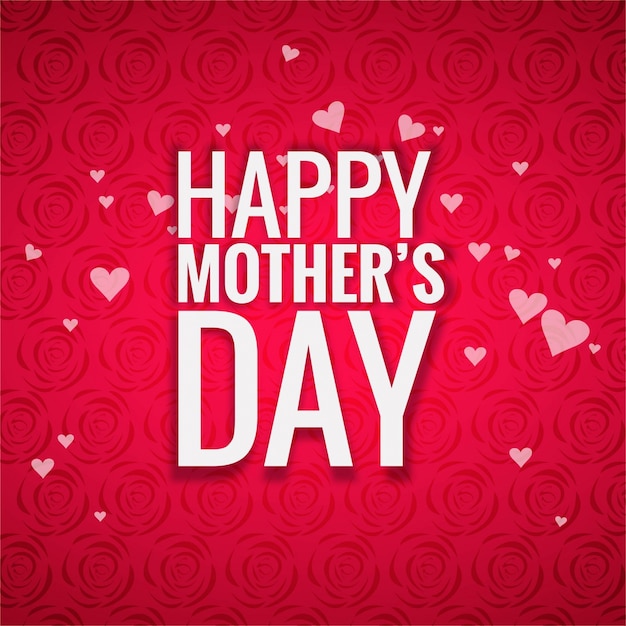 Red mothers day background with hearts