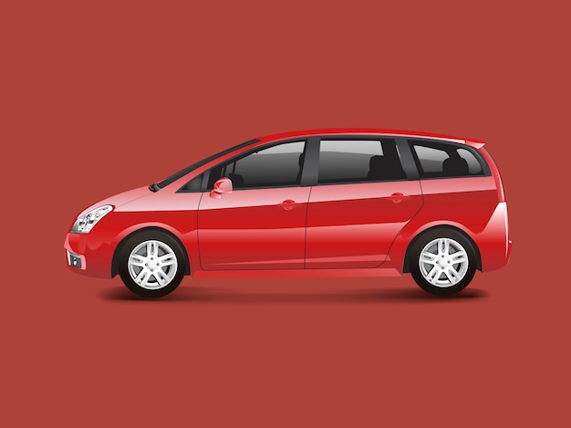 Red mpv minivan automobile vector Free Vector