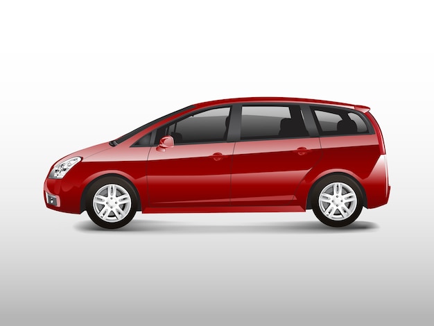 Red mpv minivan automobile vector Free Vector