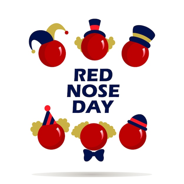 Premium Vector Red nose day card.