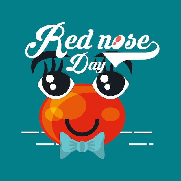 Premium Vector Red Nose Day Design With Cartoon Red Nose