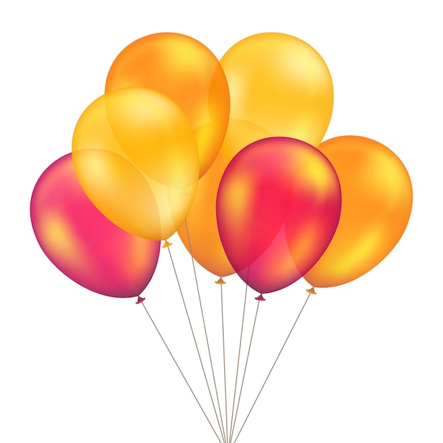 Premium Vector | Red orange yellow balloons set isolated