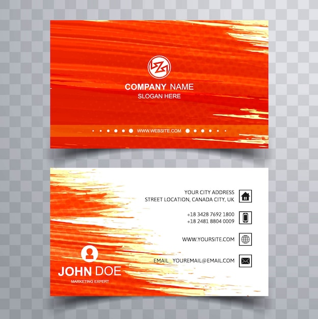 Free Vector Red paint brush business card