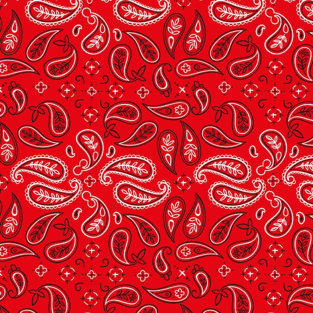 Free Vector | Red paisley bandana pattern