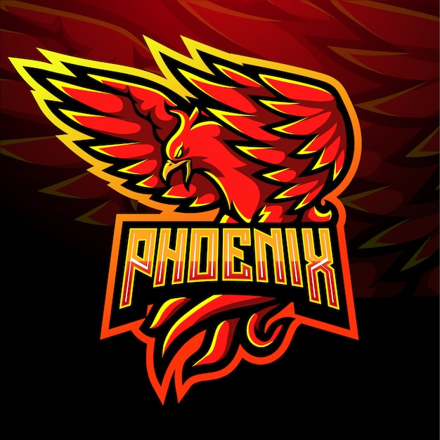 Premium Vector | Red phoenix esport logo mascot design