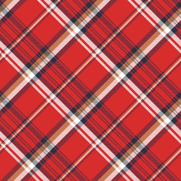 Premium Vector | Red plaid fabric texture seamless pattern