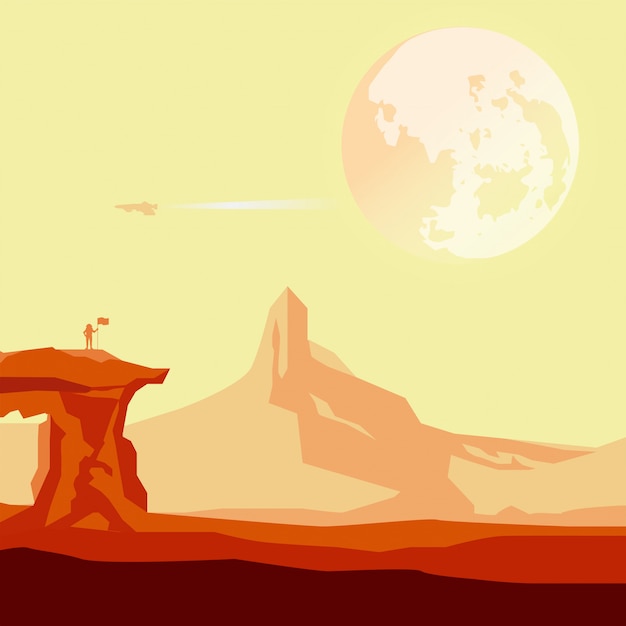 The red planet | Premium Vector