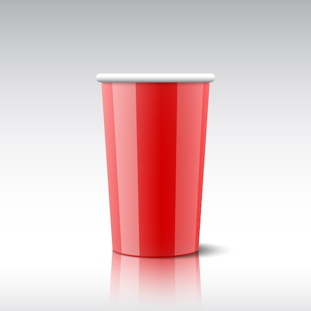 Red plastic cup. | Premium Vector