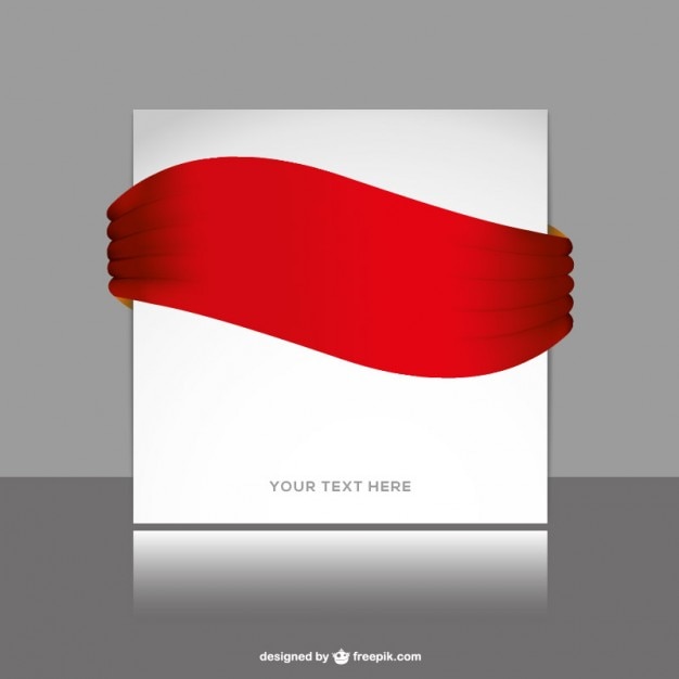 Download Free Vector Red Ribbon Mockup Yellowimages Mockups