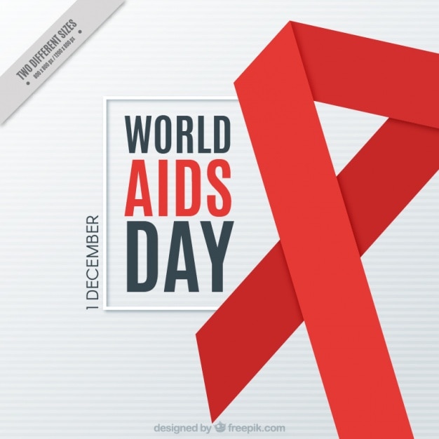無料のベクター 世界のエイズ日のレッドリボン