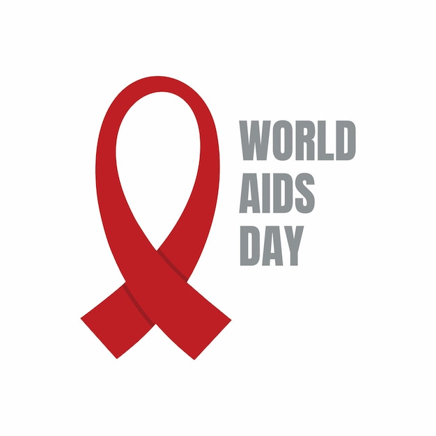 Premium Vector | Red ribbon for world aids day isolated on a white ...