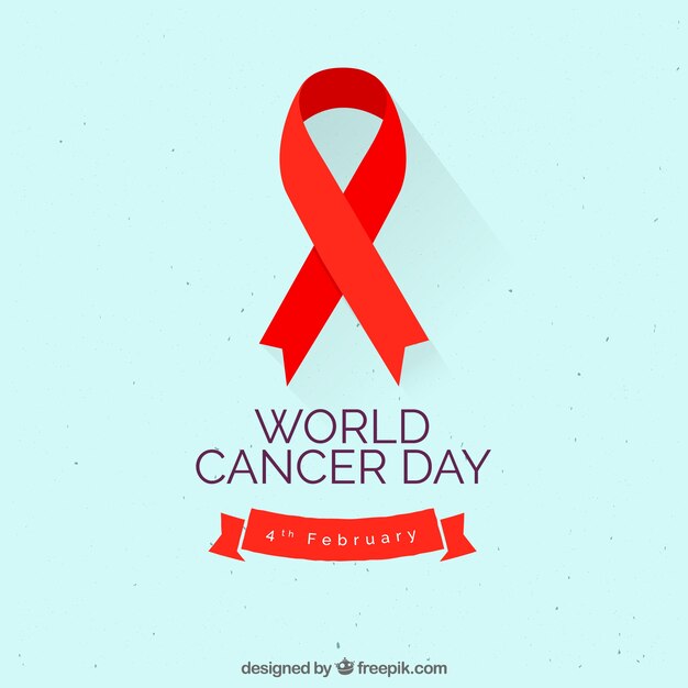 Free Vector | Red ribbon world cancer day