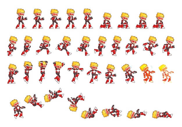 Download Red robot game sprites | Premium Vector