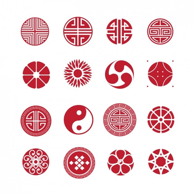 Red rounded icons pack Vector | Free Download