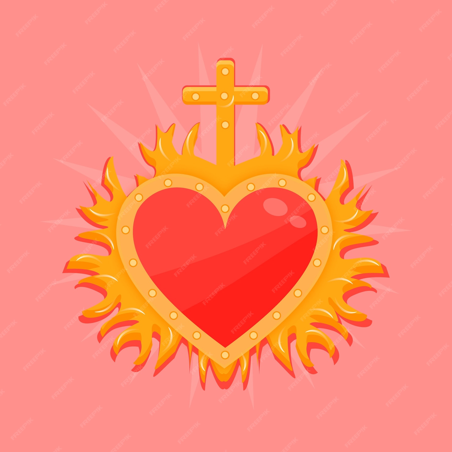 Free Vector | Red sacred heart concept