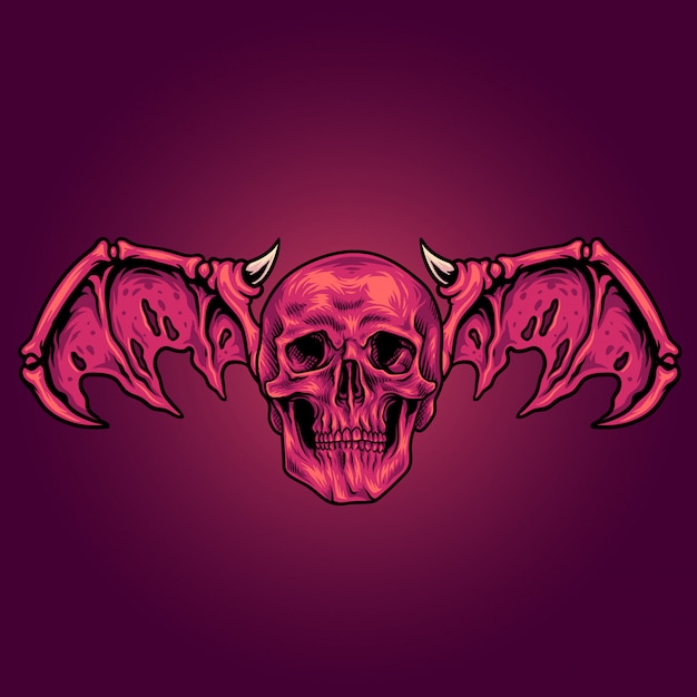 Premium Vector | Red skull